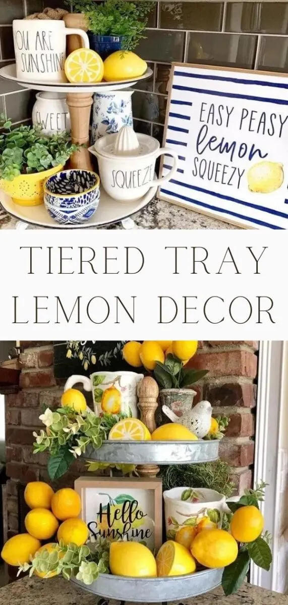 Tiered Tray Lemon Decor