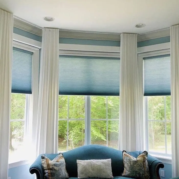 Curtains for Corner Windows by Inspired Spaces by Laura with a great bay window option