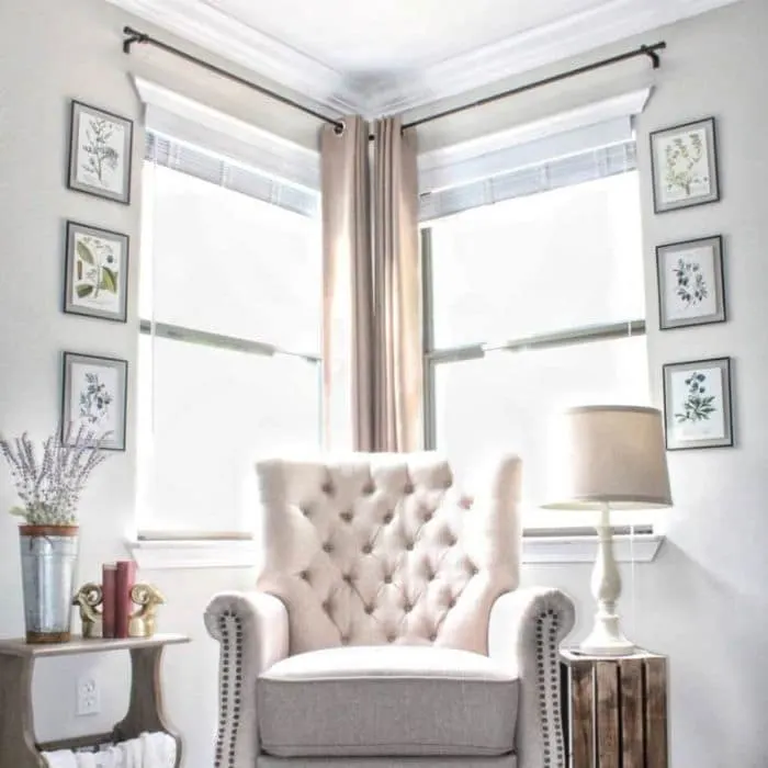 Curtains for Corner Windows by Repurpose and Upcycle with corner curtain rods with a  curtain rod connector