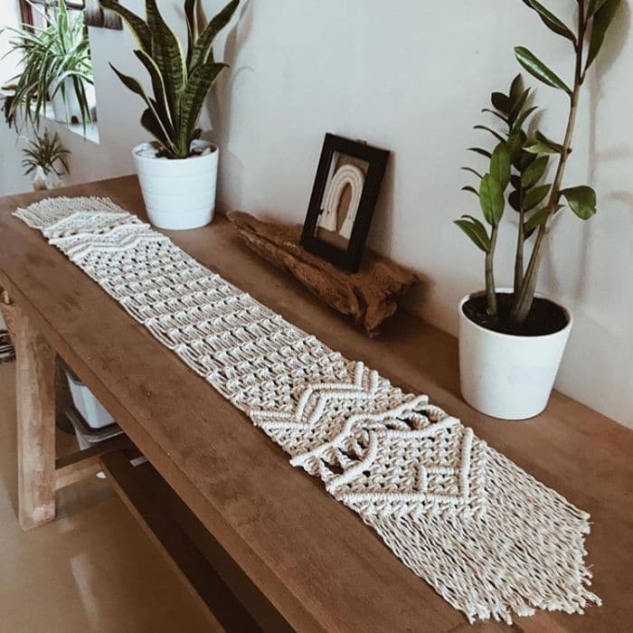 Macrame Home Decor Ideas by The Knotted Ropes with a macrame table runner