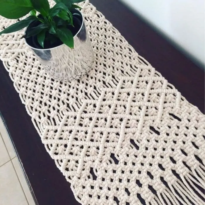 Macrame Home Decor Ideas by Hang Me U.P. Broome with a table runner