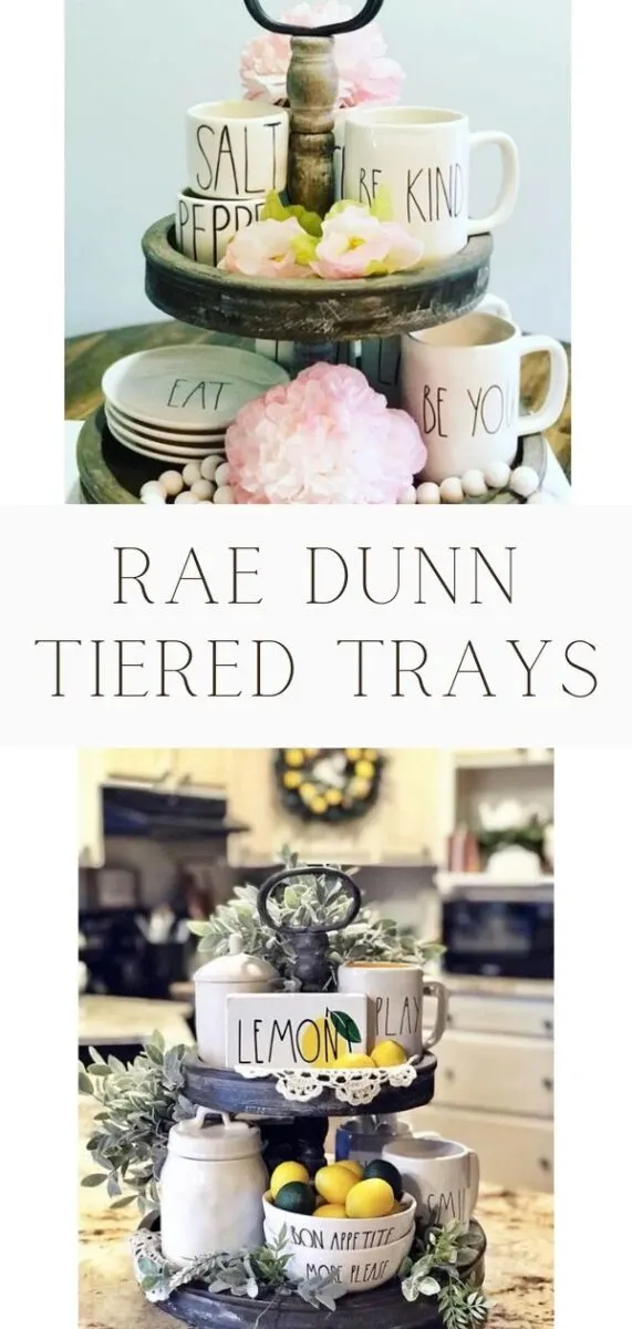 Rae dunn tiered tray ideas