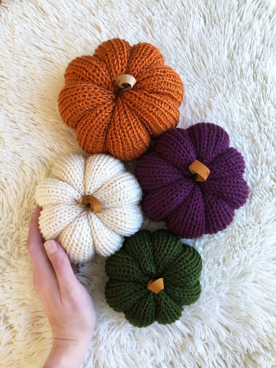 Sweater pumpkins for fall decor