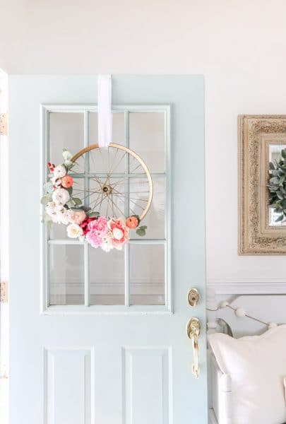 HOW TO HANG A WREATH WITH RIBBON ON A FRONT DOOR