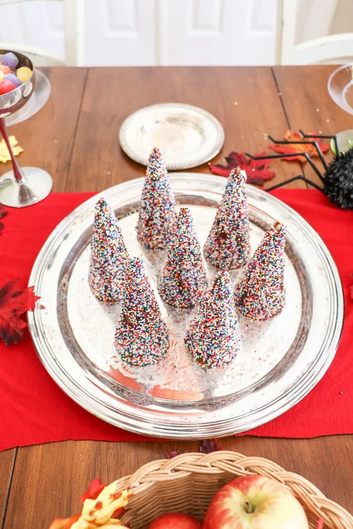 Harry Potter table decorations.  Create a candy forest like this as your centerpiece.