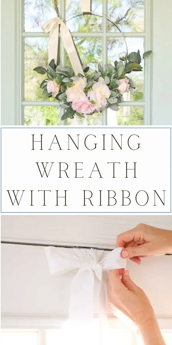 Hanging wreath with ribbon