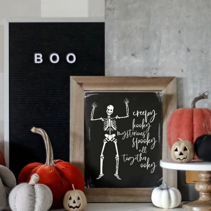 Cute skeleton printable art
