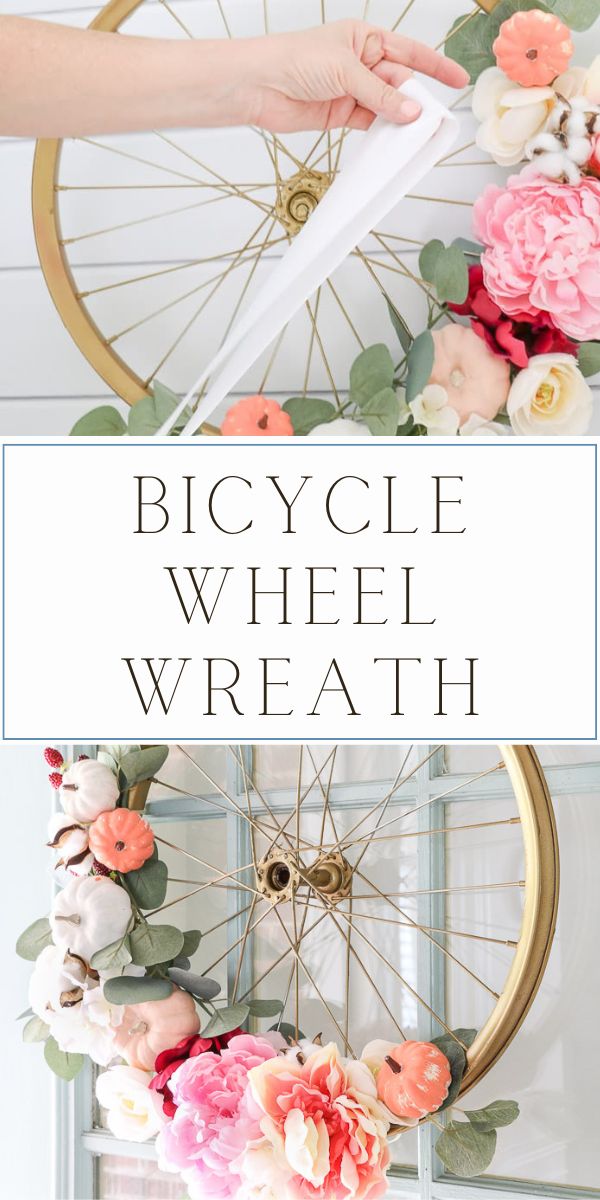 How to make a bicycle wheel wreath from an old bike.