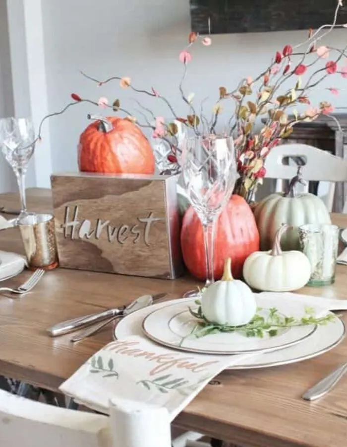 Dollar Store Fall Tablescapes by Repurpose & Upcycle with a havest fall tablescape
