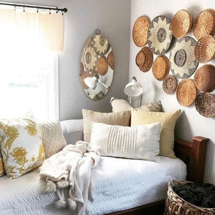 How To Decorate With Baskets using baskets as wall art by Kari Teel