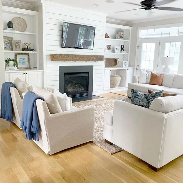 Fireplace Makeovers by The Coastal Oak with a shiplap fireplace makeover