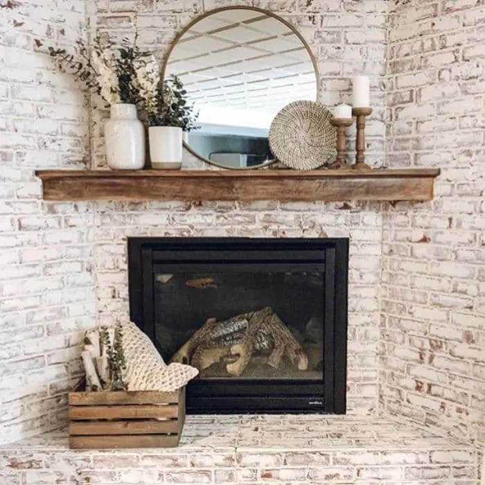 Fireplace Makeovers by Grace Oaks Designs with a faux German schmear makeover