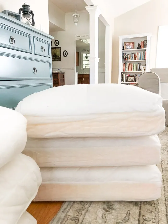 How to wash Ikea slipcovers. Remove the slipcover from the cushions.