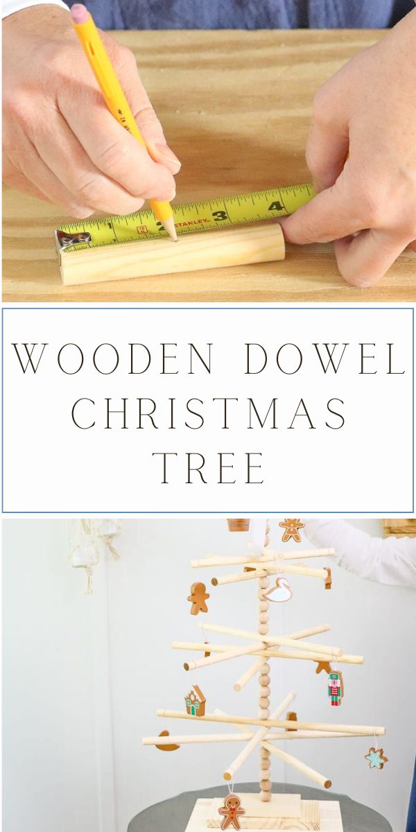 Wooden dowel Christmas tree diy