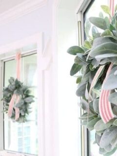 how to hang a wreath on a window with ribbon