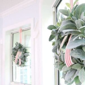 how to hang a wreath on a window with ribbon
