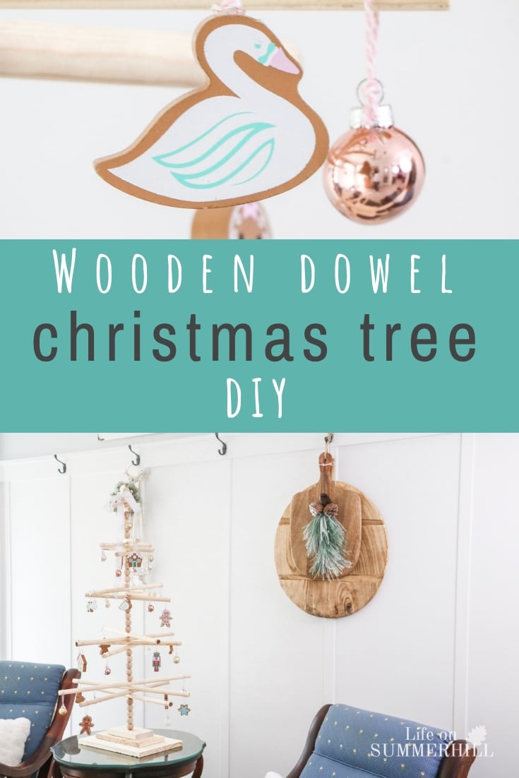 wooden dowel Christmas tree diy