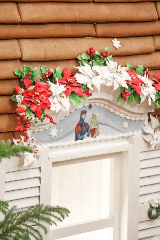 Victorian Christmas inspiration at Disney Grand Floridian with a gingerbread house with details.