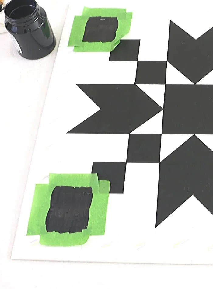 DIY barn quilt tape and paint