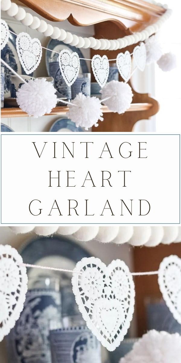DIY vintage heart garland craft decoration