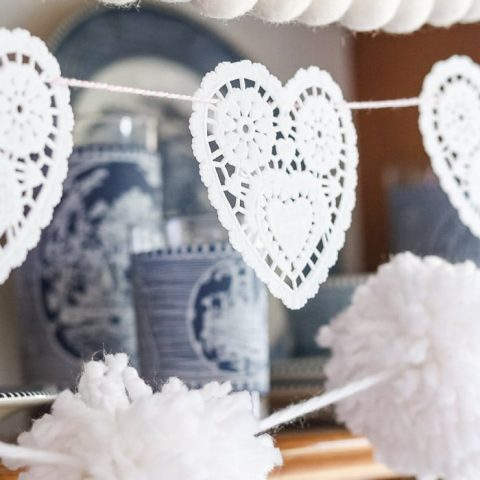 How to Make a Vintage Doily Heart Garland