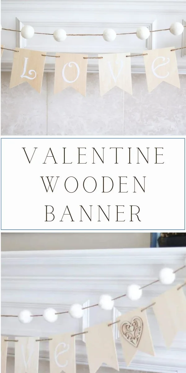 Valentine wooden banner