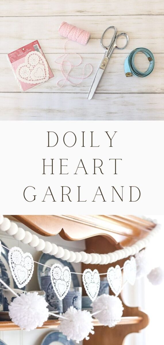 How to make a doily heart garland