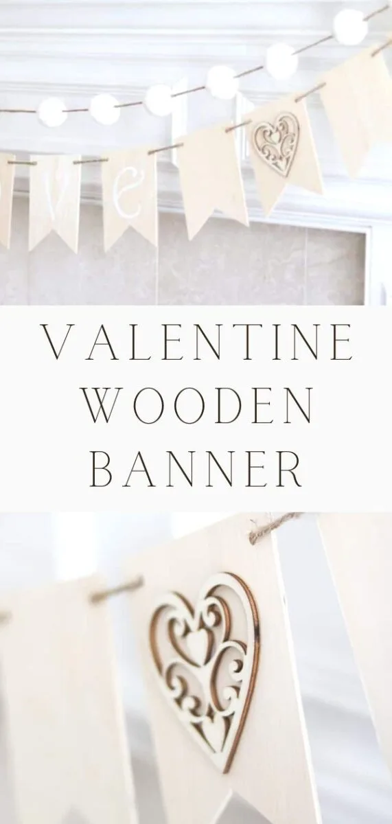 Valentine wood banner craft decoration