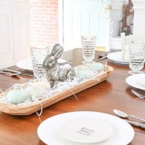 Easter place setting and centerpieces