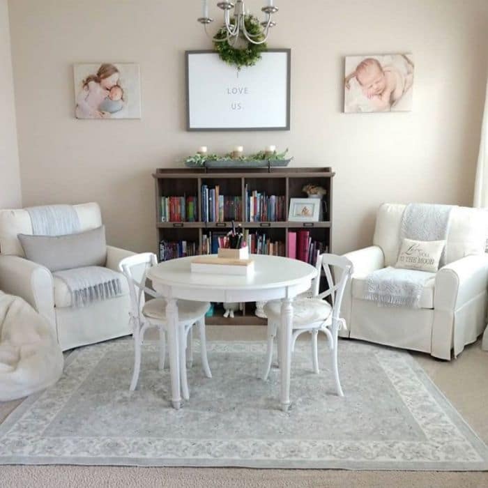 A book nook in a craft area by Blessed Farmhouse Loving Mama