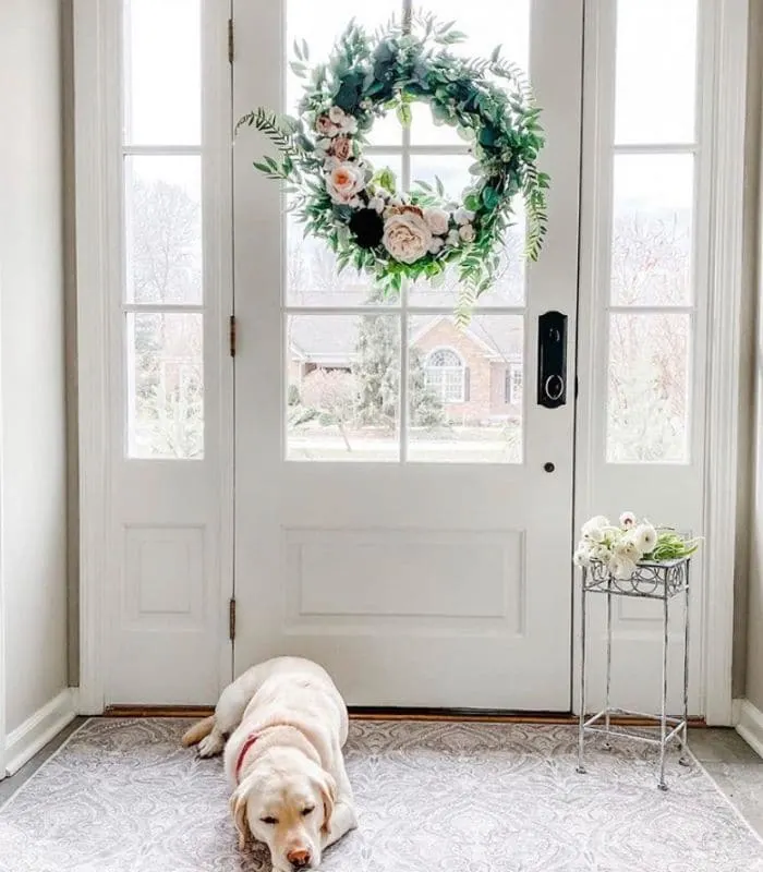 Rustic Floral Farmhouse Spring Wreath by Home on Fernhill & Whispering Welcome
