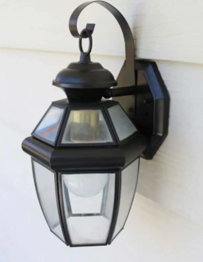 Spray painted exterior light by The Craft Patch