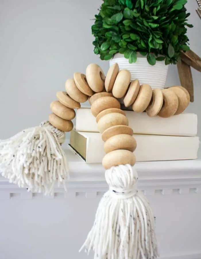 HOW TO MAKE A WOOD BEAD GARLAND & TASSEL by 2 Bees In A Pod