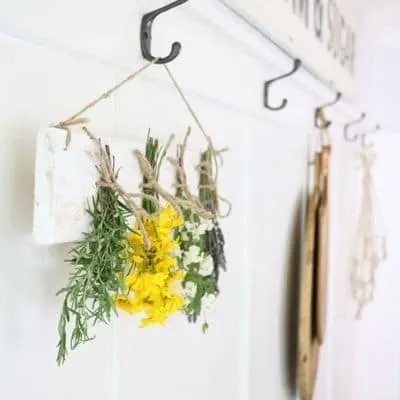 dried flower and herb wall hanging