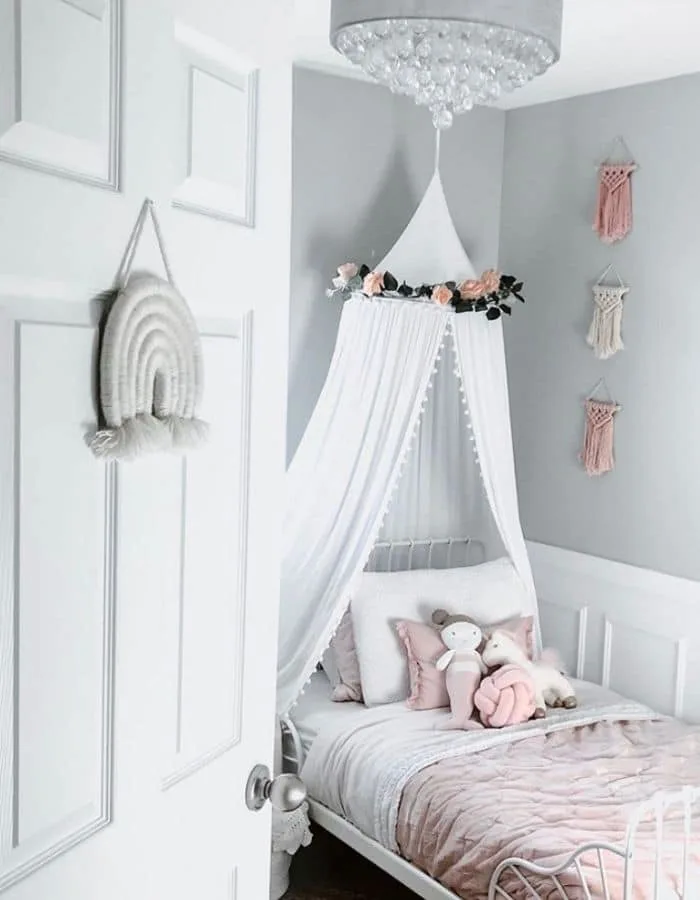 Macrame & A Canopy In A Girls Bedroom by Jen Boyko