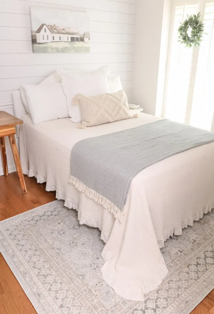 Guest bedroom muted rug