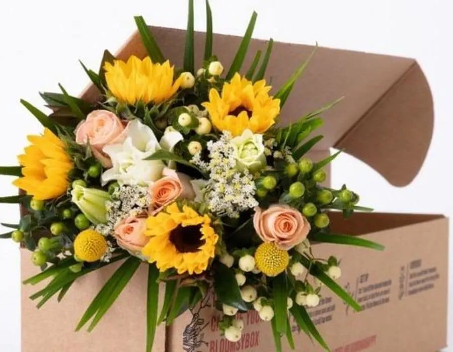Bloomsy Box Bouquet of flowers inside a subscription box.