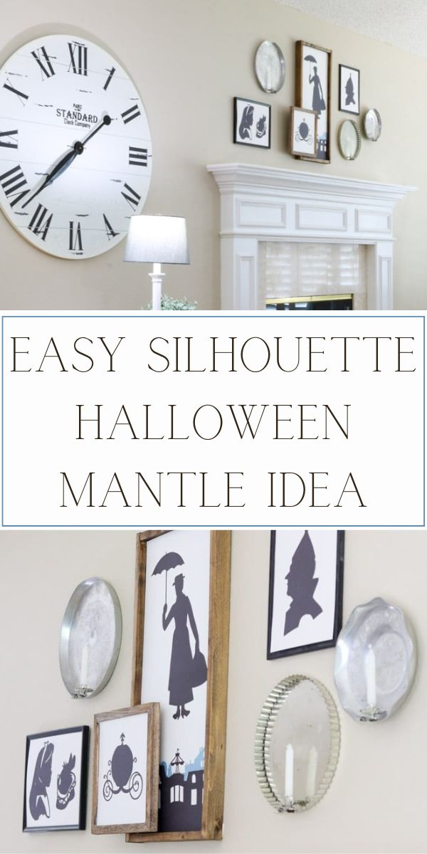 Easy Silhouette Halloween Mantle Idea