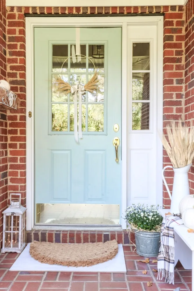 Farmhouse paint colors at Life on Summerhill Front door color Wythe blue
