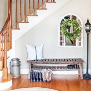 Accessible beige Sherwin Williams in an entryway