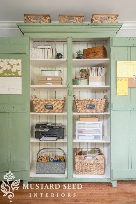 Office organizing display idea by MIss Mustard Seed