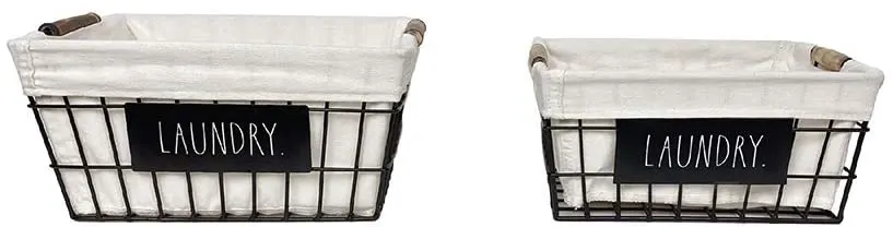 Rae Dunn laundry storage wire baskets