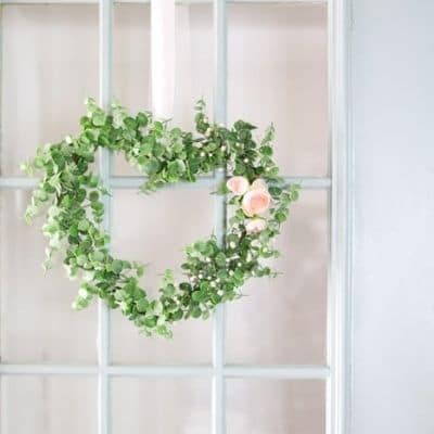 How to make a heart shape wreath using Dollar Tree items