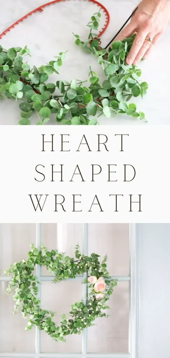 Heart shaped wreath made with dollar store items