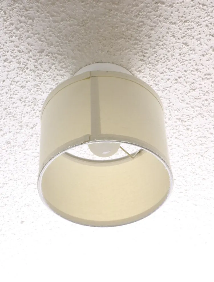 Ceiling light in closet with lamp shade