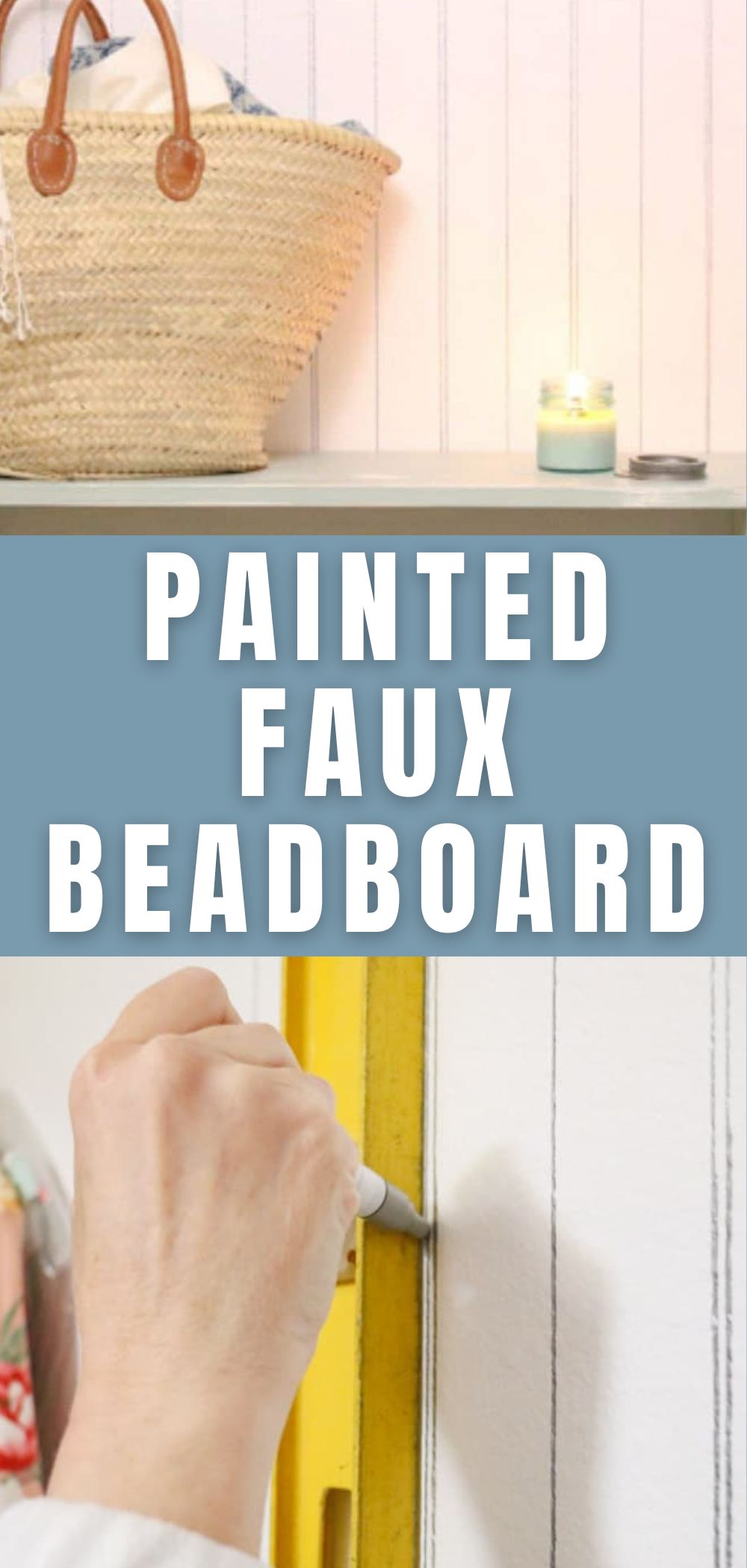 EASY AND CHEAP FARMHOUSE DIY FAUX BEADBOARD