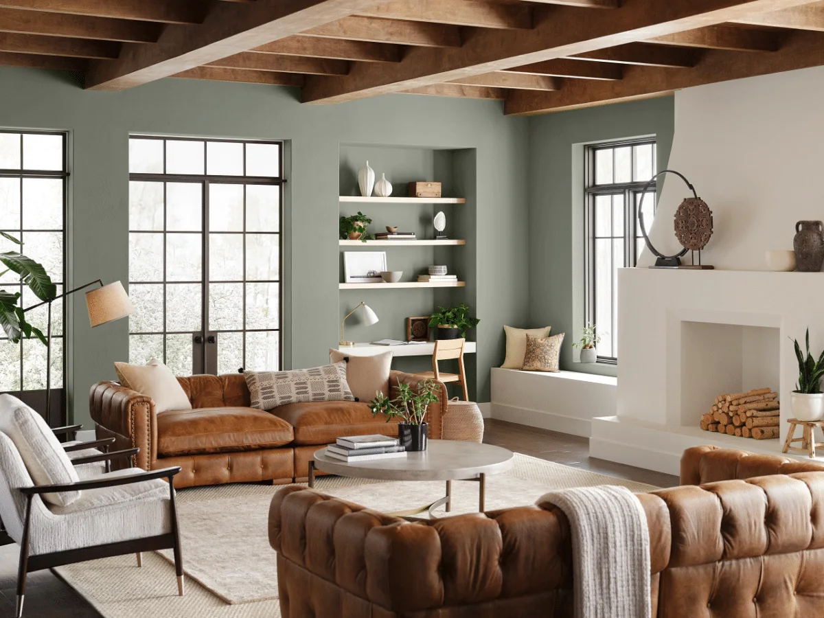 Color of the year 2022 Sherwin Williams evergreen fog