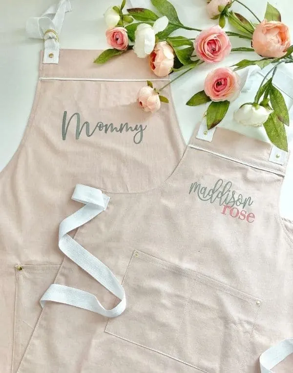 Best mother's day gift idea of a customize pink apron