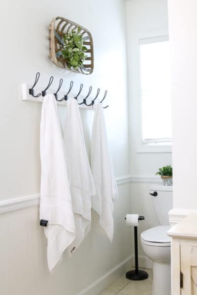 Small White Farmhouse Bathroom Remodel