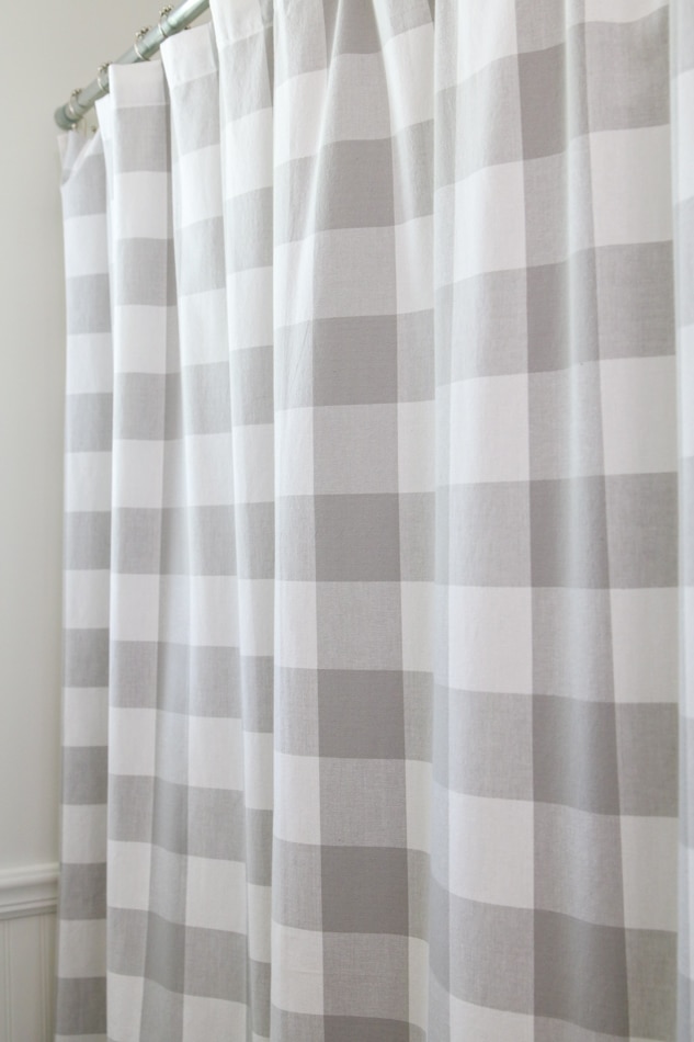 Buffalo check farmhouse style shower curtain